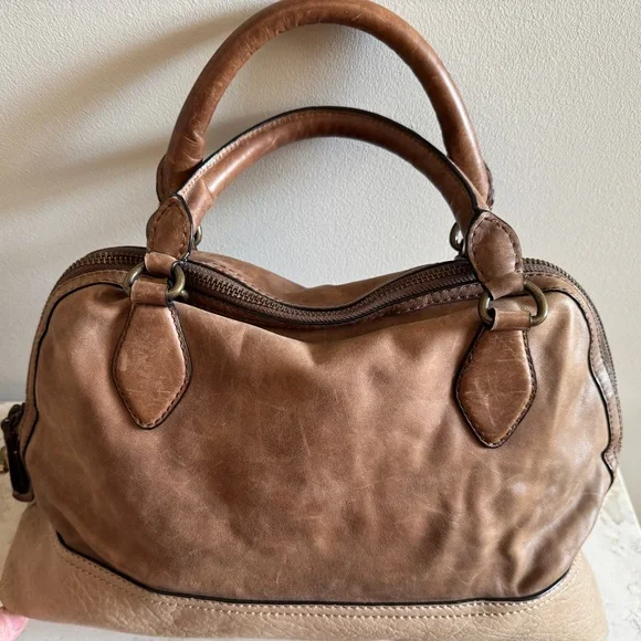 Joy Gryson Olivia Harris Vintage Tan Leather Bag - Picture 3 of 7